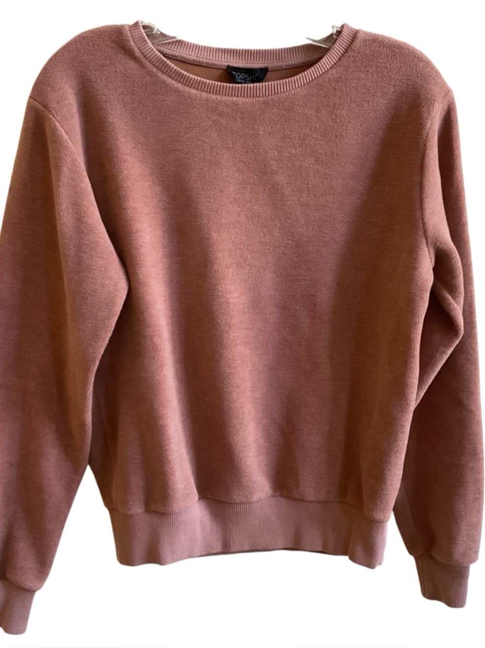 TOPSHOP NWT Salmon Pink Velour Sweatshirt Misses size 8